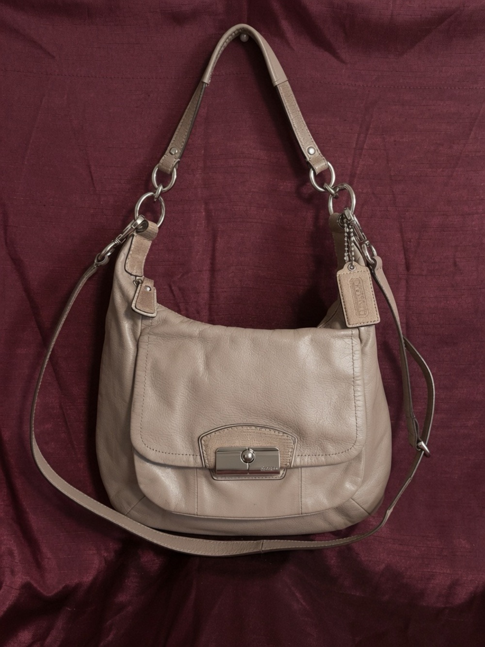 Coach Taupe Leather Shoulder Bag